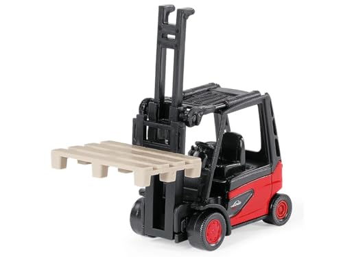 Siku 1311 Linde E35 Forklift with Top with Pallet Accessory Diecast Model Truck Red & Black
