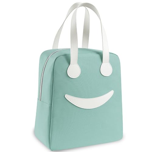 Opiniones de Porta alimentos que Puedes Comprar On-line. 46 Bolsa de Almuerzo Isotérmica Lonchera Térmica Nylon Bolsa Hielera Reutilizables Bonitas Nevera Portátil Hielera Cara Sonriente a Prueba de Fugas para Escuela Viajes Picnic