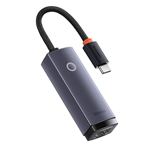 Adaptador RJ45 Baseus de Red Lite Series USB Tipo C a LAN Gigabit Negro de 1000 Mbps
