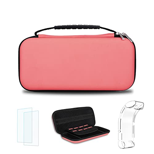 Simpeak 5 en 1 Kits Compatible con Switch Lite, Protector Pantalla Compatible con Switch Lite, Funda Transparente TPU Silicona, Accesorio de Limpieza