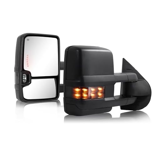 Towing Mirror Compatible with 2007-2013 Chevy Silverado 1500, GMC Sierra 2014 2500HD 3500HD Tow Mirrors, Pair Power Adjusted Heated Glass Turn Signal Backup Light Extendable Pair Set