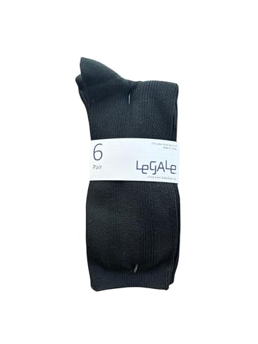 Legale Ladies Everyday Black Crew Socks 6 Pack