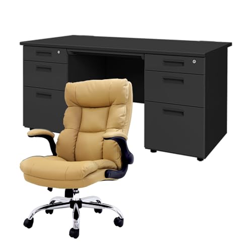 �y�@�l��p�z LOOKIT �f�X�N �`�F�A �Z�b�g ��1400mm �� �֎q 2�i��×2�i�� �V�F�u���b�N �`�F�A�F�L������ LRD-147BK-DYN-1