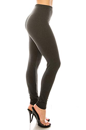 Image of Leggings Depot Women's High Waist Leggings Soft 1 inch Waistband Solid Pants - Regular, Plus, 1X3X, 3X5X