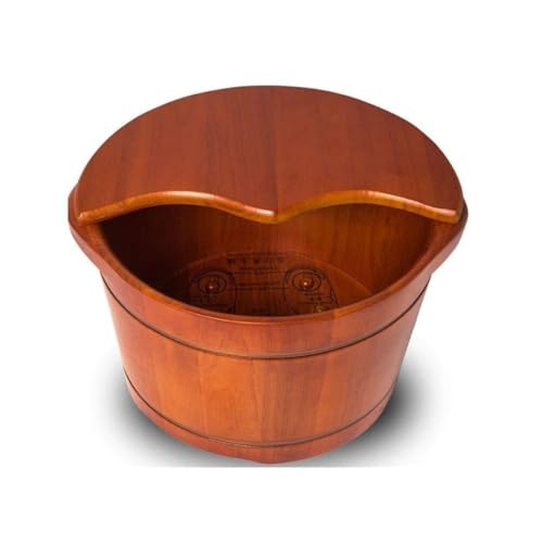 Spa de pies en barril de madera para relajación