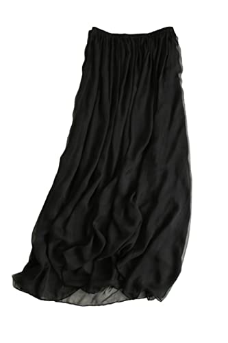 Jupe en soie de mûrier noire Disimlarl taille 44 confort et fluidité d'été