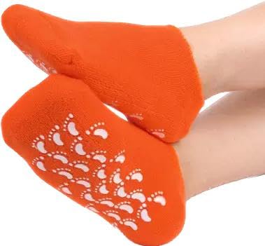 Silicon Socks Heel for Crack Spa Gel Socks for Women and Men, Feet Protector Crack Heel Repair Socks with Moisturizing Natural Oil and Soften Skin orange-picture-52