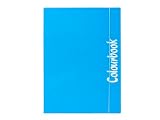 Colourbook Cartellina Portadocumenti A4, 3 Lembi In Cartone Resistente, Chiusura Con Elastico Piatto, Porta Fogli Disegni E Appunti, Uso Scuola Ufficio E Studio, Dorso Piatto (Azzurro)