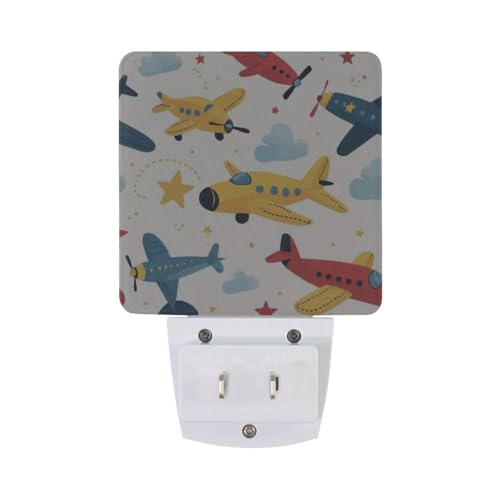 Lámpara de noche infantil avión multicolor LED sensor miniatura 2