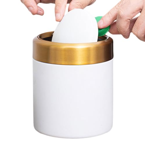 Mini contenedor de basura - Bandeja de basura compacta, contenedor de basura pequeño | Cesta de basura pequeña, tapa giratoria circular delgada, compartimento de residuos de acero duradero 304 pieza