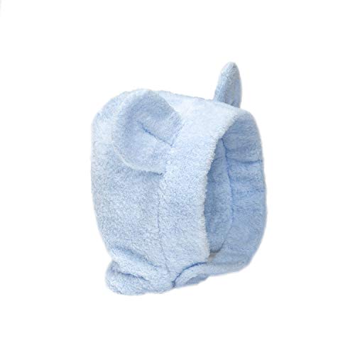 [楠橋紋織] わた媛ベビー アニマルキャップ ブルー オーガニックコットン100%