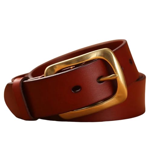 Ceinture en cuir pour hommes vintage noire ou marron avec boucle de broche en métal