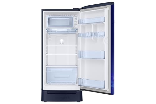 Image of Samsung 189 L, 5 Star, Digital Inverter, Direct-Cool Single Door Refrigerator (RR21H2H25HS /HL, Hydrangea Blue, Base Stand Drawer, Single Touch Defrost, 2026 Model)