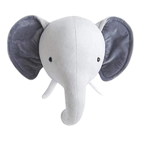 Taosheng Children Room Nursery Room Decoration Animal Heads Wall Hanging Decor for Kids Room Elephant Deer Bear Head Wall Decor (Elephant) Cover