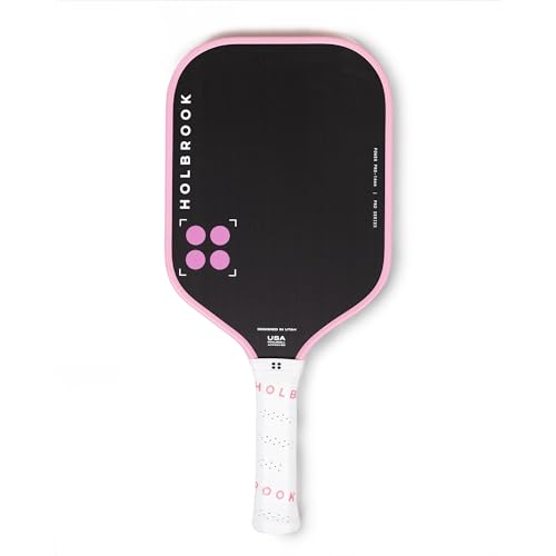 Holbrook Power Pro Elite Pink Pickleball Paddle: USAPA Approved Carbon Fiber Surface Power Control Spin Edgecraft Foam Polypropylene Honeycomb Core - 14mm