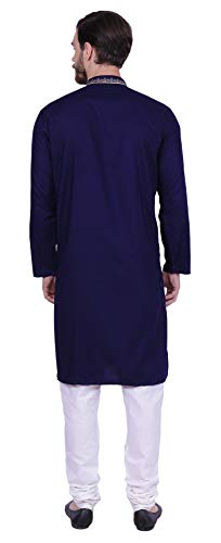 Maple Clothing Men's Kurta Pajama Embroidered Dress Cotton Indian Clothes3