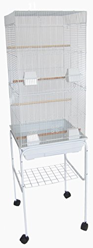 Yml 6824 3/8" bar spacing tall flat top bird cage with stand…