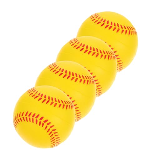 GAROZATION 4個 スポンジ製軟式トレーニング野球ボール 用 練習用ソフトボール 明るいカラーで視認性向上 野球練習やソフトボール競技に