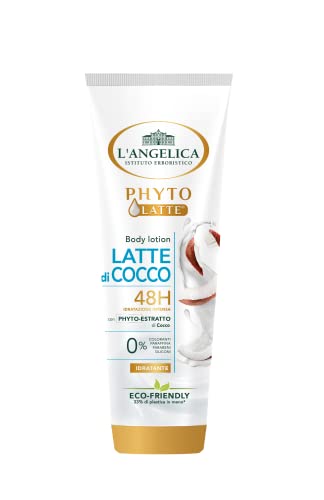 L'Angelica, Loción corporal Leche de Coco, 6 x 250 ml, crema corporal nutritiva con extracto de fitococo que hace que la piel sea suave y brillante, crema corporal para piel seca, sin parabenos ni