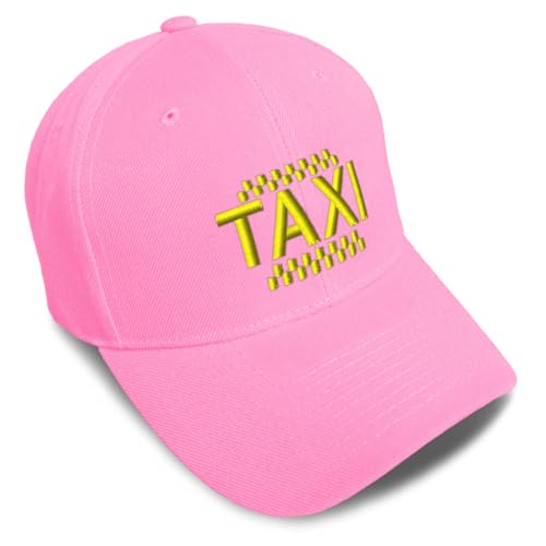 Speedy Pros Baseball Caps for Men & Women Embroidered Taxi Embroidery Ladies & Men Baseball Hats Acrylic Soft Pink Design Only