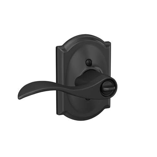 Image of SCHLAGE Accent Lever with Camelot Trim Keyed Entry Lock in Matte Black - F51A ACC 622 CAM
