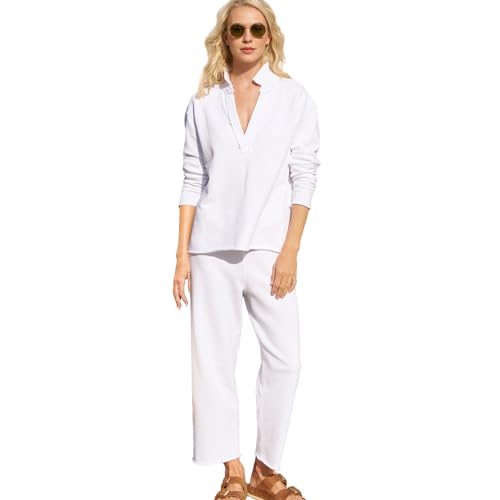 Casual 2 Piece Set V Neck Long Sleeve / Wide Leg Pants