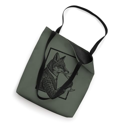 Bolso tote elegante con diseño de zorro y cóctel, estilo vintage y retro para bar miniatura 2