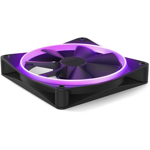 Image of NZXT F140 RGB Fans - RF-R14SF-B1 - Advanced Lighting Customization - Whisper Quiet Cooling - Single (Fan & Controller Required & NOT Included) - 140mm Fan - Black