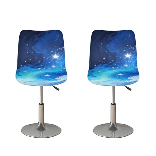 Image of Star Bar Stool Covers,4 Pack Stretch Waterproof Bar Stool Chair Cover for Dining Room Cafe Furniture Chair Seat Protectors Seat Covers