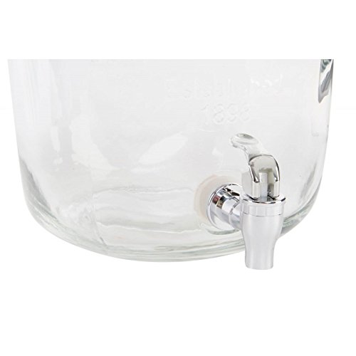 Relaxdays Dispenser Per Bevande 8 L, Contenitore In Vetro, Alla Spina Con Rubinetto Vintage Trasparente 49828087