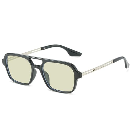 Lunettes de soleil carrées rétro double pont UV400 pour hommes et femmes