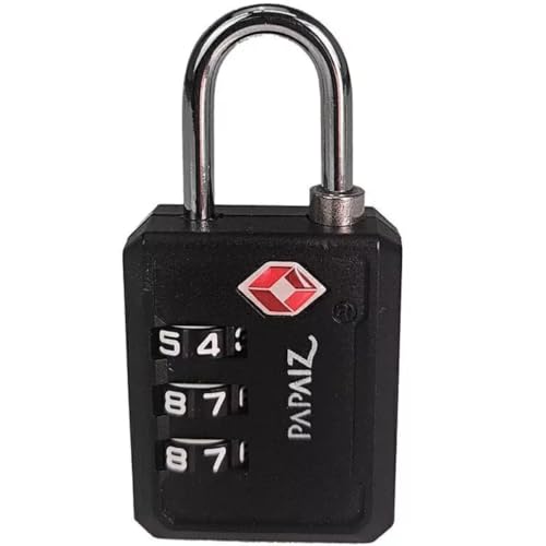Cadeado Com Segredo Numérico 3 Dígitos Tsa Zamac 30pl Papaiz (Preto)