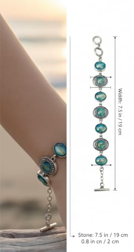 Image of Blue Sea Stone Bracelet for Women and Girls Fashion Silver Charm latest stylish Bracelets for Women and Girls