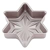 Chefmade star shaped cake pan 8 inch non stick diamond surface cake bread and meat bakeware for oven and instant pot baking champagne gold  urban country home decor