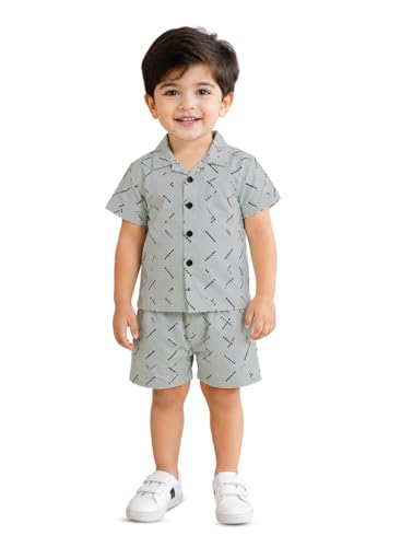 Image of 3BROS Baby Boys & Baby Girls Pure Cotton Clothing Set Casual Half Sleeves Shirt with Shorts Set For Boys & Girls