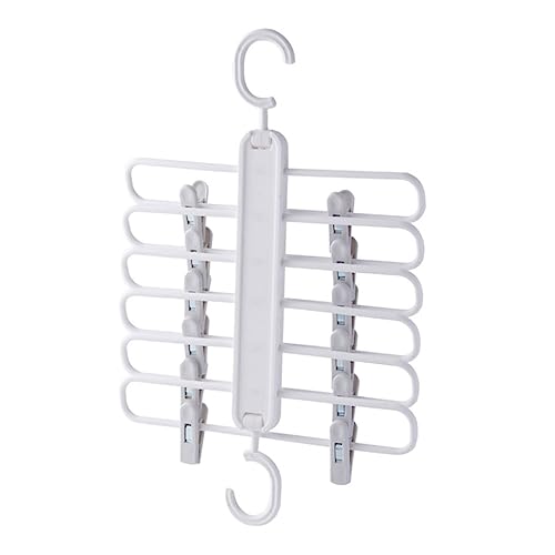 MUCKLILY Multifunctional Space Saving Hanger for Pants Skirts and Accessories Folding Clothes Rack for Wardrobe Organization and Compact Storage
