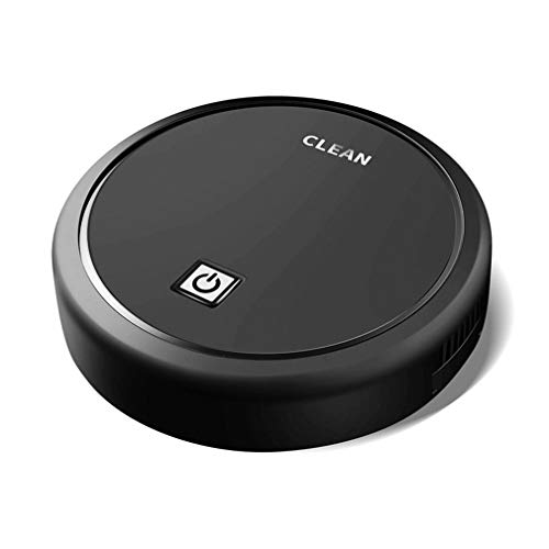 Eletam Aspiradora Automática Aspiradora Silenciosa Inteligente Aspirador Súper Delgado Máquina USB Aspiradora, para Pelo De Mascotas/Piso Duro/Alfombras Medianas, Negro