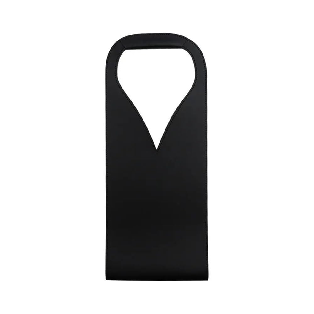 Wein-Geschenktasche, wiederverwendbar, Leder, doppellagig, für Champagner, Bier, Geschenktüten für Geburtstag, Brautpartys, Schwarz , 42x17cm