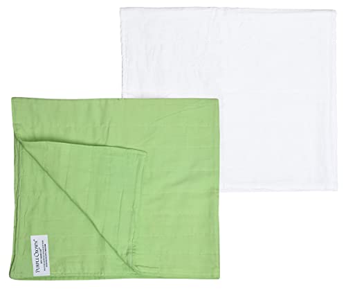 Image of MK Handicraft(PurpleCrown),Pack of 6pieces Multicolor Pure Breathable Cotton and high Absorbent Cribsheet for Newborn Babies, Swaddler Cum Comforter for Infants.(Children: L, 100cmx80cm, Green)