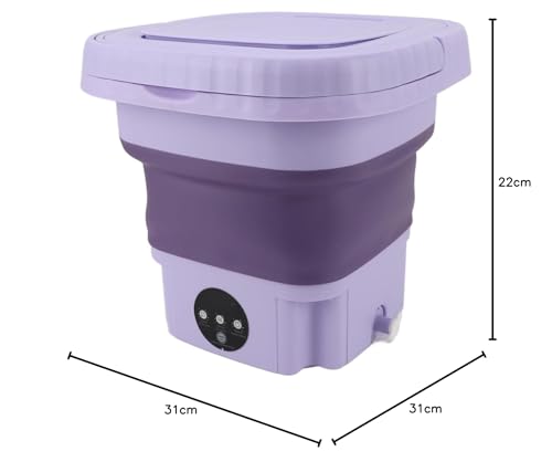 Tragbare Waschmaschine reise waschmaschine leistungsstarker automatischer Fleckenentferner aus ABS und PP, 11 Liter, 110 bis 240 V, Mini-Eimer mit Lave-linges