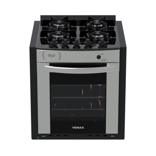 Fogao A Gas De Embutir Gaudi Prisma Vitreo Bl 4q Inox Gas Glp