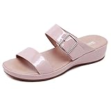 UMore Sommer Sandalen für Damen Frauen Flache Sandalen Lässige Open Toe Platform Heels Bequeme rutschfeste Sandalen Schuhe