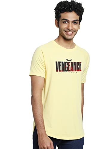 Image of Bewakoof Men's Typography 100% Cotton T-Shirt - Regular Fit, Round Neck, Half Sleeves