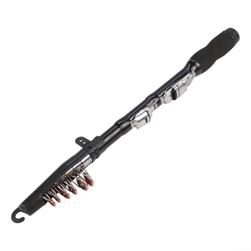 Caña de pescar telescópica portátil de 0 m a 7 m con guías de cerámica y agarre EVA, diseñada para pescar en estanques, ríos, lagos y lugares junto al mar (1,7 m)