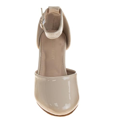 Image of Josmo Girls Low Heel Dress Pumps Crystal Strap Formal Wedding Sandals Flower Girl Shoes for Toddler /Little Kid /Big Kid