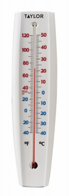 Taylor 5109 Big & Bold 15 x 3-Inch White Outdoor Tube Thermometer - Quantity 6