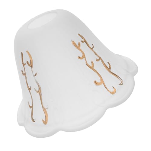 Mikinona Glass Lamp Shade for Chandelier and Pendant Light Replacement European Style Flower Edge Ceiling Lamp Cover Decorative Glass Lampshade for Floor Lighting Accessory