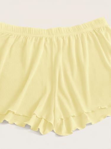 Image of Floerns Women's Plus Size Solid Pajama Shorts 2 Pack Soft Lounge Sleep Shorts