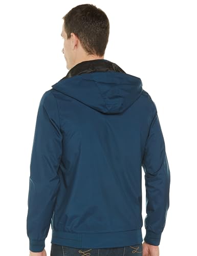 Image of Qube By Fort Collins Men's Polyester Standard Length Regular Fit Reversible Winter Jacket with Ribbed Cuffs & Hood - Warm, Stylish & Versatile