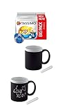 Tassimo XL Morning mild und sanft 21 Kaffee Kapseln im Big Pack, 163.8 g plus 2 Gläser mit Henkel mit Kreide beschriftbar 300ml